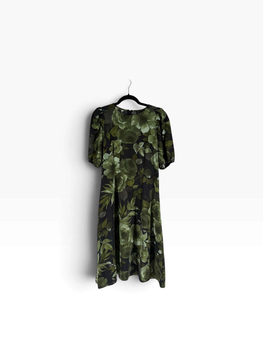 New CONNECTED APPAREL Olive Floral Midi Dress - Black & Green size 4 - Picture 2 of 5